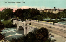 Canada Ontario Niagara Falls Goat Island Bridge Postcard Old Vintage Card S127 picture
