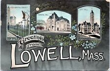 Large Letter Greetings from Lowell, Massachusetts - 1910 divided Back Postcard picture