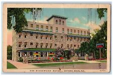 Daytona Beach Florida FL Postcard Ridgewood Hotel Exterior Roadside 1943 Signage picture