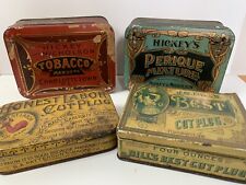 Antique Vintage Tobacco Advertising Hinged Tins Lot Of 4 picture