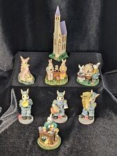 Vintage Easter Bunny Figurines Assorted With Church Holiday Decor  picture