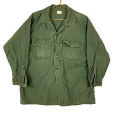 Vintage Us Army Og-107 Button Up Shirt Size 17.5x32 Green 1975 Vietnam Era 70s picture