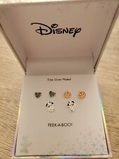 Disney Minnie Mouse Peek-A-Boo Witch Pumpkin Heart Stud Earrings Set Of 3 picture