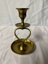Vintage Solid Brass Heart Candle Holder Candlestick Made in India 7