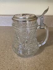 Cut Glass Beer Stein Made In Germany/Pewter And Porcelain Lid, Couples Theme picture