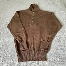 Vintage US Military Sweater Mens Large Brown 100% Wool 80s 42-44 Adult Knit picture