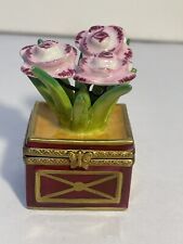 Genuine Limoges Box  Roses in Planter As Is picture