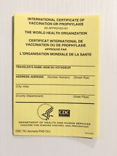 International Certificate of Vaccination or Prophylaxis Card picture