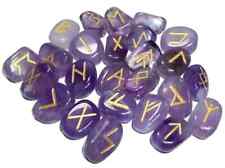 Amethyst rune set Wiccan Pagan Altar Supply Ritual-HOT ITEM picture