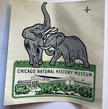 Chicago Natural History Museum Decal Elephants Sticker 1950’s Or 60’s Old picture