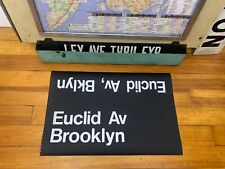 1988 NY NYC SUBWAY ROLL SIGN R27 EUCLID AVENUE BROOKLYN BKLYN NY URBAN DISPLAY picture
