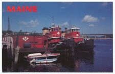 Penobscot Bay Tug Boats Belfast ME Postcard ~ Maine picture