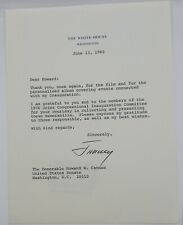 Jimmy Carter Signed White House Letter To Sen Howard Cannon About Inauguration picture