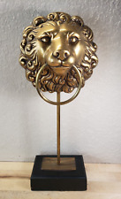 Vintage Maitland Smith Bronze Lion Head Towel Stand picture