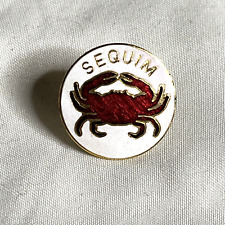 Sequim Pin Washington Crab Vintage Travel Enameled Badge picture