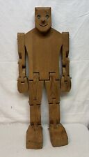 Wood Carved Antique Male  Articulated Jointed Male Doll Figure 28” Tall picture