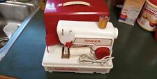 Vintage Child's SINGER Lock stitch Sewing Machine. Made in 1980’s Red/White picture