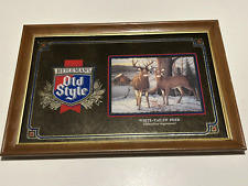 Vintage Old Style Beer White-Tailed Deer Mirror 1992 - 22.5x15 Inches picture
