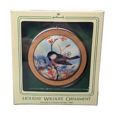 Hallmark Ornament 1983 Holiday WIldlife BLACK CAPPED CHICKADEE Christmas 3in picture