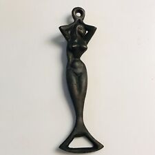 WOMAN PHYSIQUE ANTIQUE EARLY BRONZE MOUNTABLE BOTTLE STATUE OPEN 6” HANDMADE picture