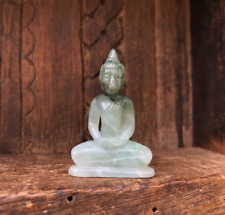 Seated Buddha Figurine In Natural Jade picture