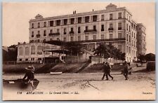 Vtg France Arcachon Le Grand Hotel Richelieu 1910s Old View Postcard picture
