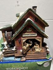 Heartland Gristmill Santa Workbench Christmas Village Towne Collection With Box picture