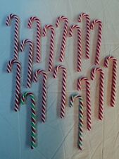 Lot of 16 VINTAGE Candy Cane Ornaments Acrylic Twist Red White Green Christmas picture