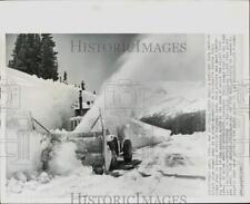 1961 Press Photo Snow Plow Clears Rocky Mountain National Park Road In Colorado picture