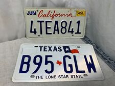 2005 Vintage California & Texas The Lone Star State License Plate Collectible picture
