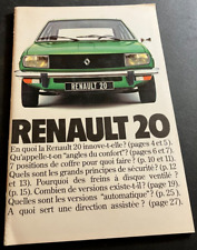 1977 Renault 20 - Vintage 31-Page Automotive Dealer Sales Brochure - FRENCH picture