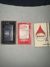 Vintage  Zippo No. 1615 Slim Pinstripes Original  Box Engraved New Flint picture