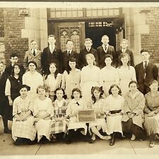 Original Antique Photo Public School No. 1 Grade 8-A dated 1916 NY State picture