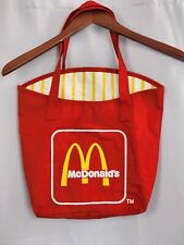 McDonald's French Fry Red Canvas Tote Bag with Striped Vinyl Lining Vintage picture