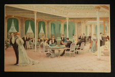 La Provence Salon E Louis Lessieux Gaming Room Postcard Steamship Illustrated picture
