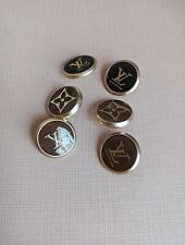Lot Of 6  Lv  Button, 18mm  Gold Designer Button REPLACEMENT Lv  BUTTON picture