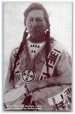 c1960's Chief White Calf Blackfoot Indian Modeled For Buffalo Nickel Postcard picture