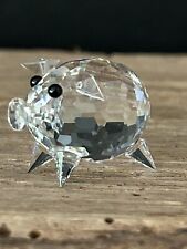 VTG Adorable Swarovski Miniature Faceted Crystal Pig  Figurine (missing tail) picture