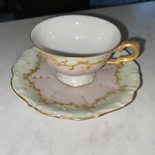 Vintage Hand Painted Demitasse Cup And Saucer From Bareuther Bavaria Germany picture
