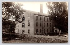 RPPC Abandoned Building Farm Equipment Cotton Mill? VTG UNP Photo Postcard picture