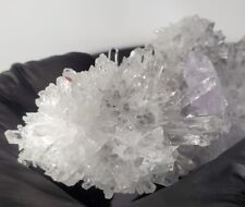 216G Natural Transparent Chrysanthemum crystal Cluster with Amethyst Specimen picture
