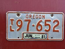 1981 Oregon license plate T L 97 652 picture