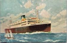 Vintage Moore-McCormack Lines Steamship Postcard Artist-Signed Fred Hoertz picture