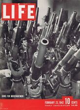 1942 Vintage LIFE MAGAZINE WWII GUNS FOR MERCHANTMEN COVER (only) Orig No Label picture