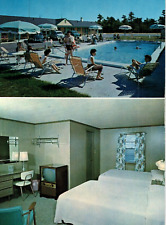Vtg Cape Cod MA Greenbrier Motor Lodge Pool Interior Mid-Century Modern Postcard picture