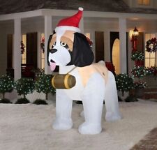 9' GEMMY GIANT ST BERNARD DOG Airblown Lighted Yard Inflatable picture