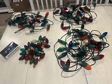 Vintage Christmas String Lights~3 Strands With 25+ Extra Bulbs~TESTED WORKING picture
