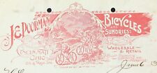 Antique 1893 JE Poorman Bicycles and Sundries Cycling Cincinnati Ohio Letterhead picture