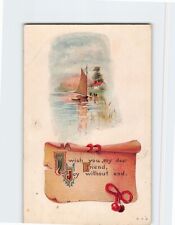 Postcard I wish you, my dear Friend, Joy without end with Embossed Art Print picture