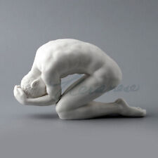 Modern Art Sculpture Porcelain Mat Glaze Naked Man Hands on Your Head Statues picture